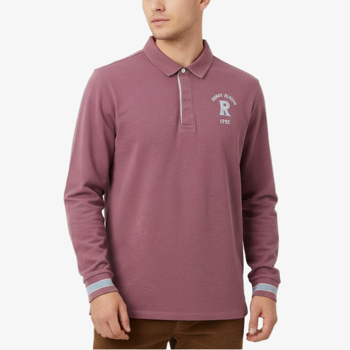 Maillot de rugby manches longues en coton violet pourpre Lior Homme SERGE BLANCO
