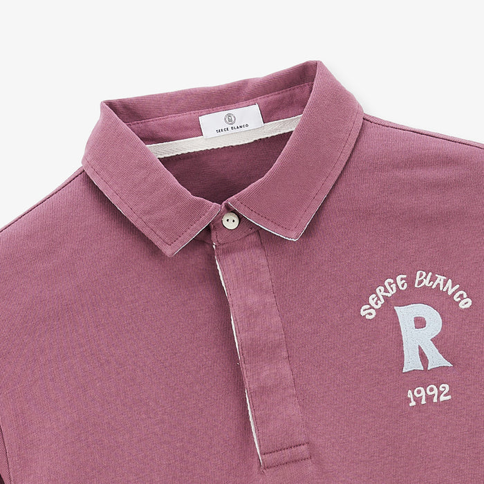 Maillot de rugby manches longues en coton violet pourpre Lior Homme SERGE BLANCO