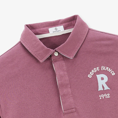 Maillot de rugby manches longues en coton violet pourpre Lior Homme SERGE BLANCO