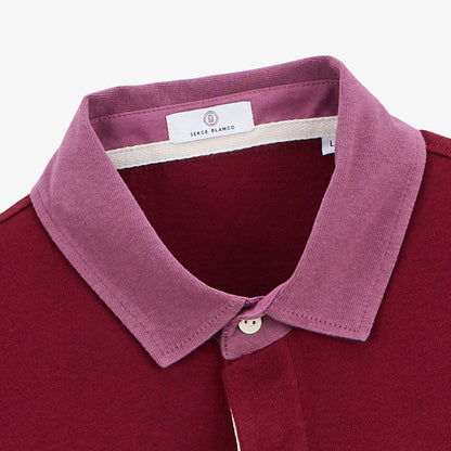 Maillot de rugby manches longues rouge merlot brodé 15 homme SERGE BLANCO