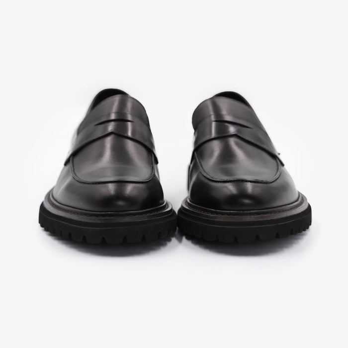 Mocassin en cuir noir Austin Homme SERGE BLANCO