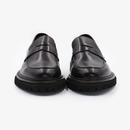 Mocassin en cuir noir Austin Homme SERGE BLANCO