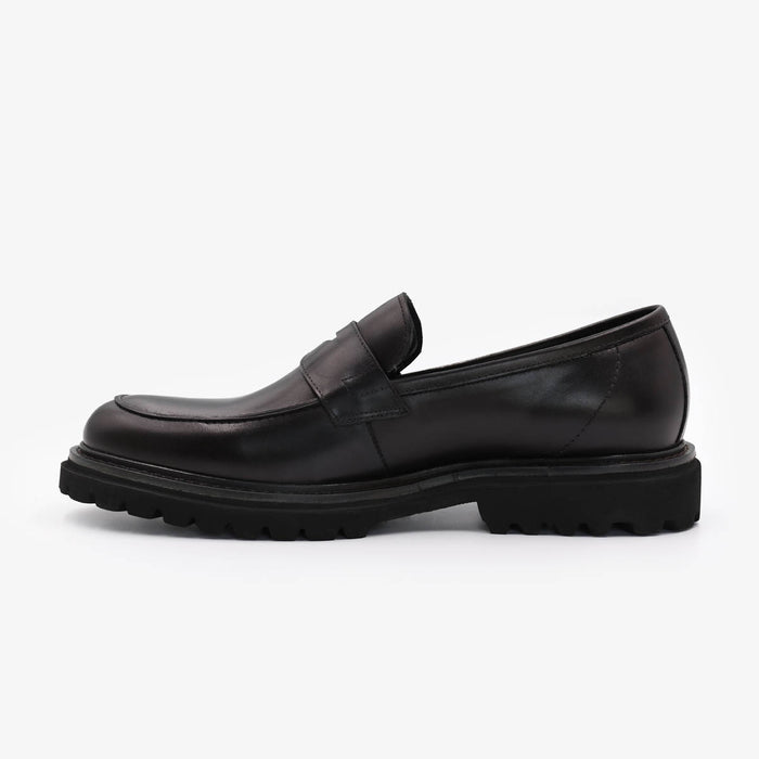 Mocassin en cuir noir Austin Homme SERGE BLANCO