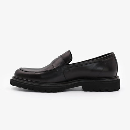 Mocassin en cuir noir Austin Homme SERGE BLANCO