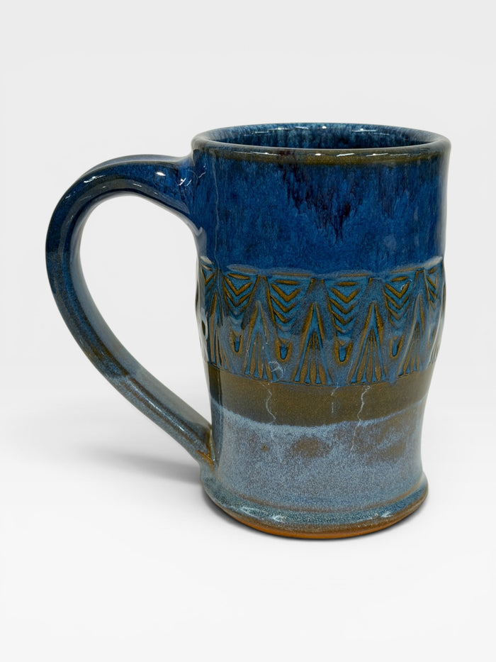 Mug, Aztec Design - chambray