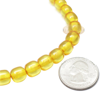Muslim Dhikr Beads Small 33Ct Tasbih 9x8 mm Amber-Color Barrel with Tulip Charms