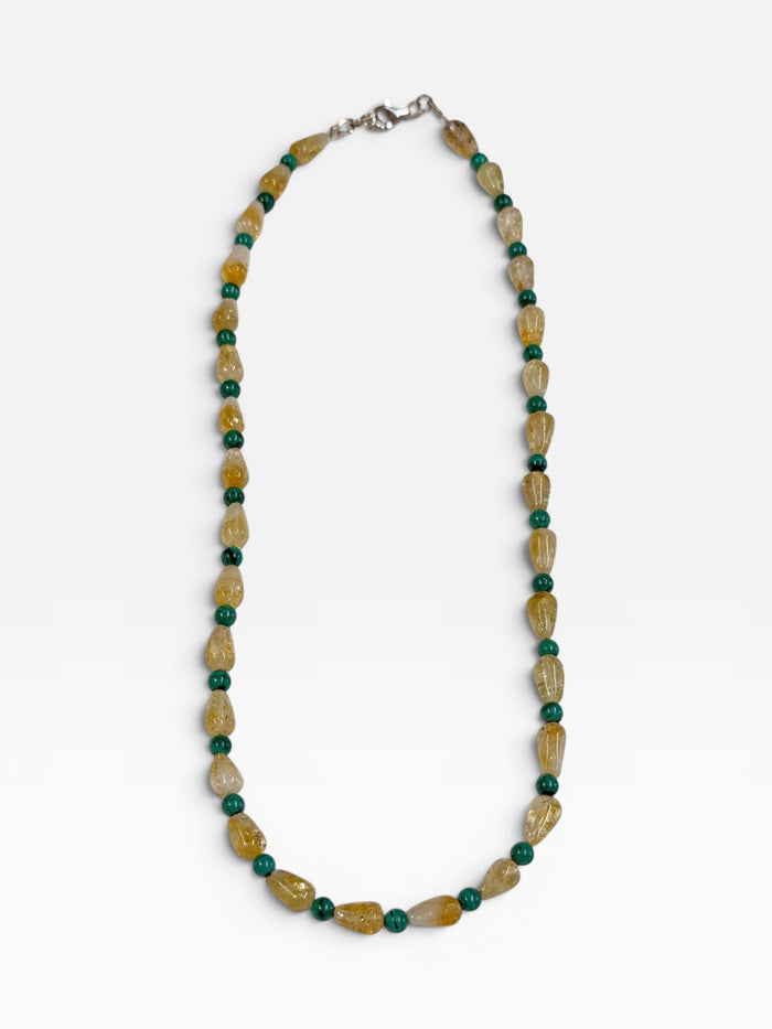 Necklace - Citrine & Malachite