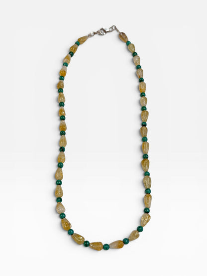 Necklace - Citrine & Malachite