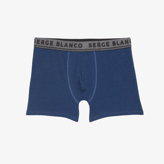 Pack de 3 boxers en coton uni bleu marine homme serge blanco