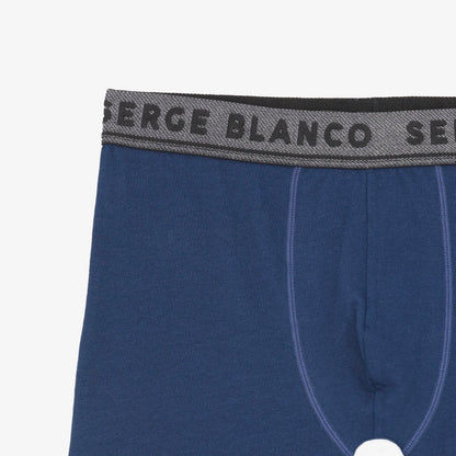 Pack de 3 boxers en coton uni bleu marine