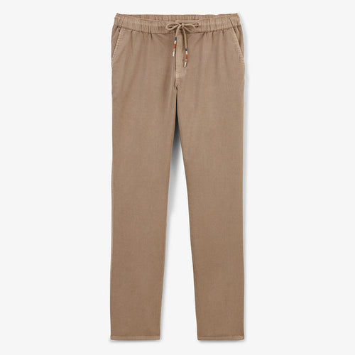 Pantalon 549 avec taille elastiquee en coton beige  HOMME SERGE BLANCO