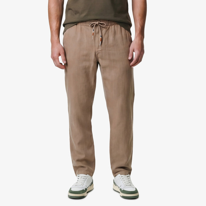 Pantalon 549 avec taille élastiquée en coton beige