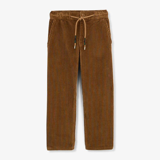 Pantalon 549 velours côtelé regular taille élastiqué garçon marron noisette SERGE BLANCO