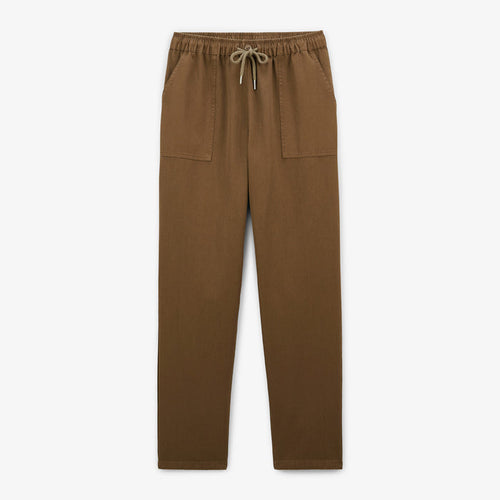 Pantalon 550 en coton coupe large elastique marron shitake homme SERGE BLANCO
