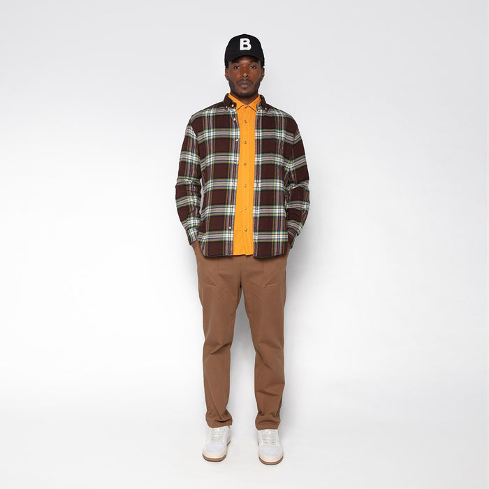 Pantalon 550 en coton coupe large elastique marron shitake homme SERGE BLANCO