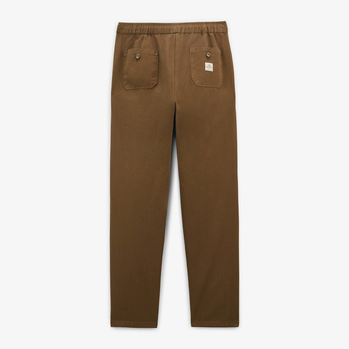 Pantalon 550 en coton coupe large elastique marron shitake homme SERGE BLANCO