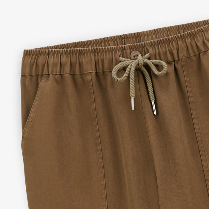 Pantalon 550 en coton coupe large elastique marron shitake homme SERGE BLANCO