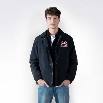 Parka Dan déperlante avec badge brodé noire