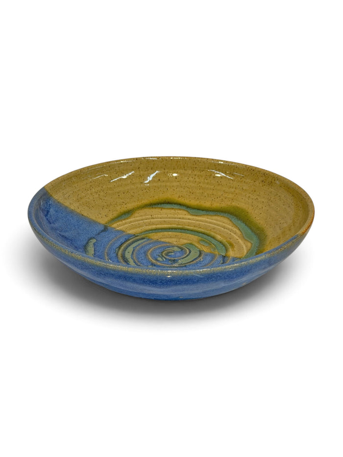 Pasta Bowl, swirl - blue eggshell & weathered bronze 2
