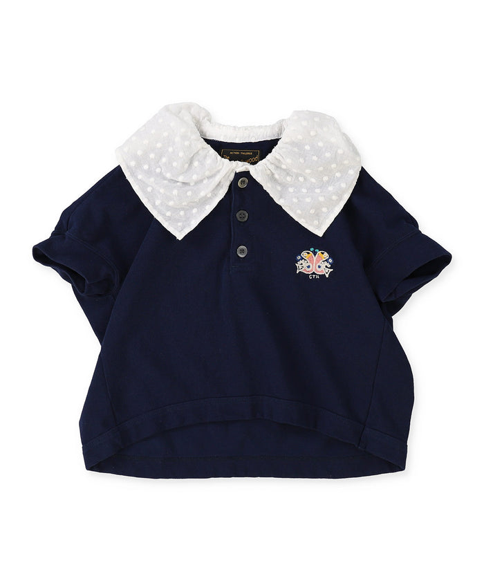 Pique Ruffled Polo Shirt