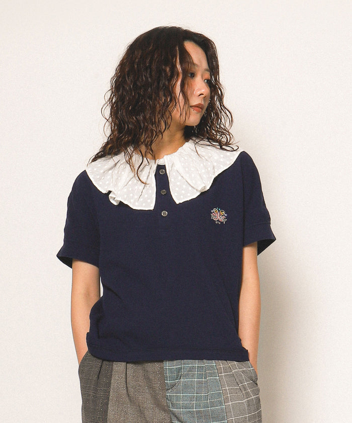 Pique Ruffled Polo Shirt(LADIES)