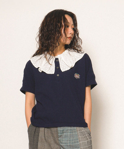 Pique Ruffled Polo Shirt(LADIES)