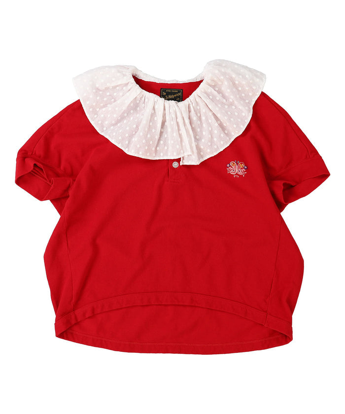 Pique Ruffled Polo Shirt(LADIES)