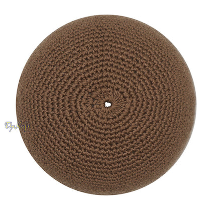 Plain Dark Khaki Hand-Crocheted 100% Cotton Kufi Hat -Design and Comfortable Fit