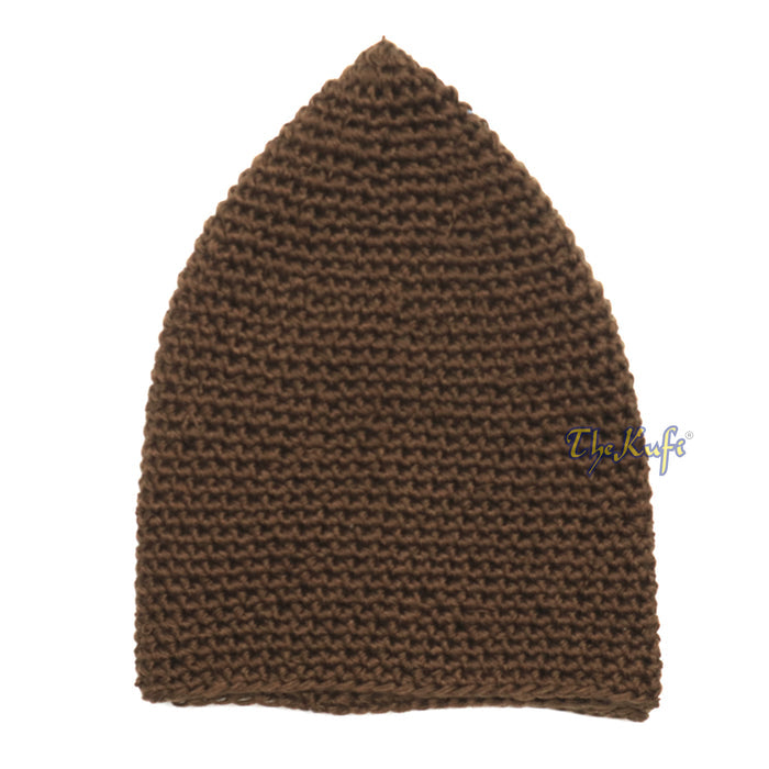 Plain Extra Dark Brown Hand-Crocheted 100% Cotton Kufi Hat Design and Comfortable Fit