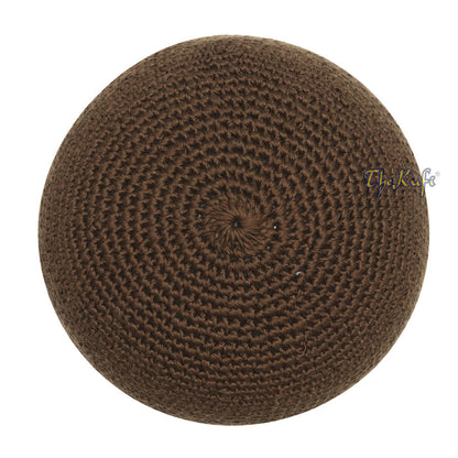 Plain Extra Dark Brown Hand-Crocheted 100% Cotton Kufi Hat Design and Comfortable Fit