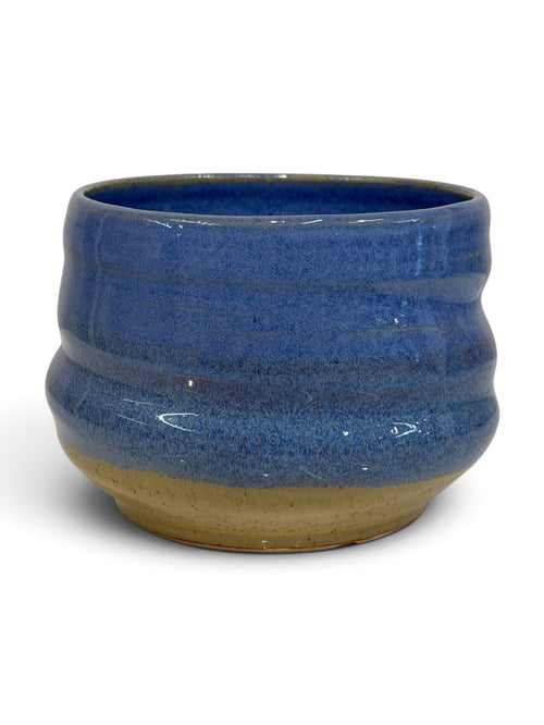 Planter - swirl, blue