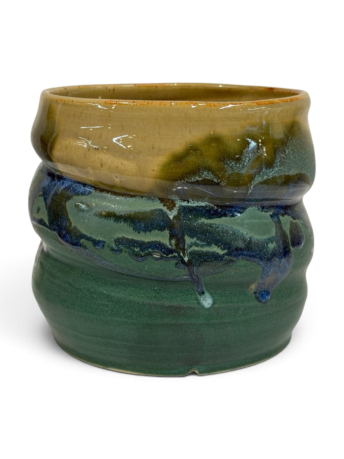 Planter - swirl, weathered bronze and eggshell