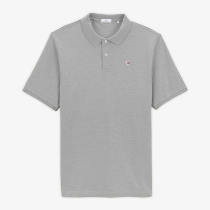 Polo Junior Manches Courtes En Coton Piqué Gris Chiné Lucas SERGE BLANCO