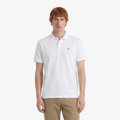 Polo manches courtes en coton maille piquée Lucas blanc
