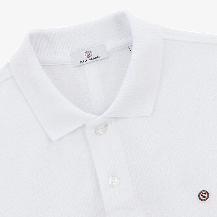 Polo Manches Courtes Piqué Lucas En Coton Blanc Coupe Ample Homme SERGE BLANCO