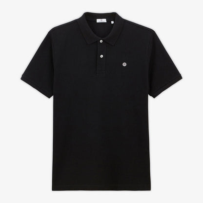 Polo Manches Courtes Piqué Lucas En Coton Noir Coupe Ample Homme SERGE BLANCO
