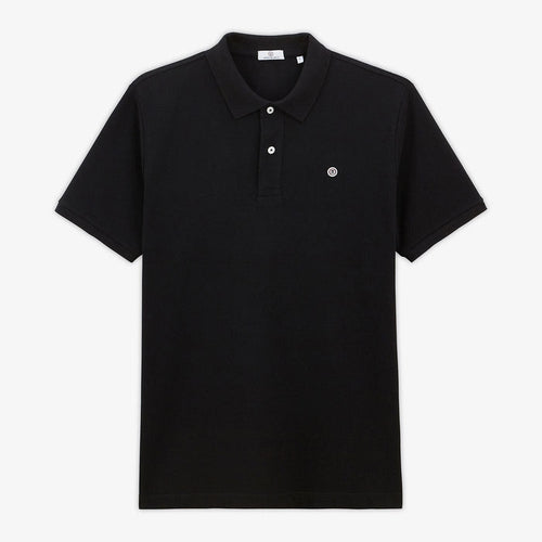 Polo Manches Courtes Piqué Lucas En Coton Noir Coupe Ample Homme SERGE BLANCO