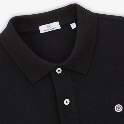 Polo Manches Courtes Piqué Lucas En Coton Noir Coupe Ample Homme SERGE BLANCO