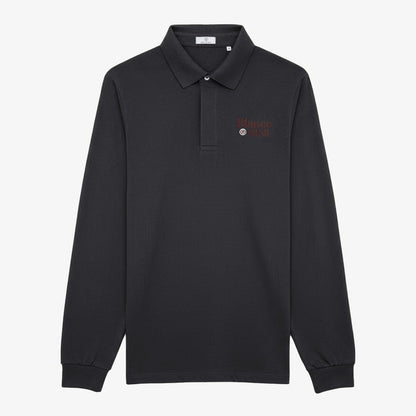 Polo manches longues coton piqué uni anthracite Blanco 1958 homme serge blanco