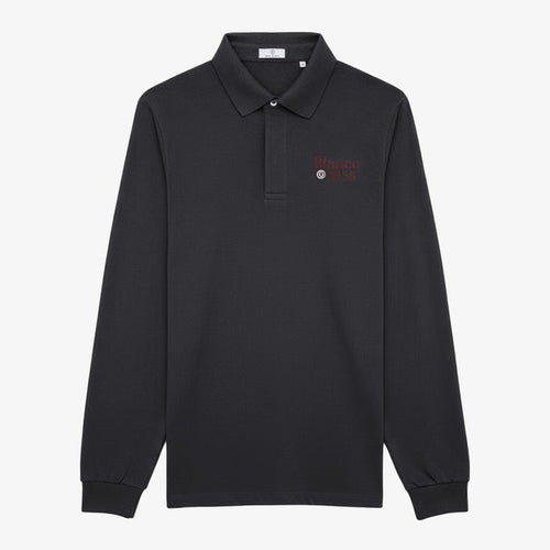 Polo manches longues coton piqué uni anthracite Blanco 1958 homme serge blanco