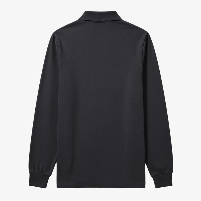 Polo manches longues coton piqué uni anthracite Blanco 1958 homme serge blanco
