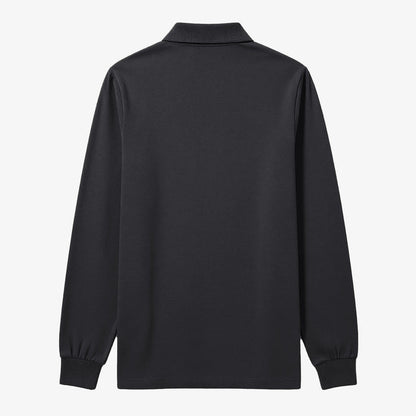 Polo manches longues coton piqué uni anthracite Blanco 1958 homme serge blanco