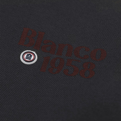 Polo manches longues coton piqué uni anthracite Blanco 1958 homme serge blanco