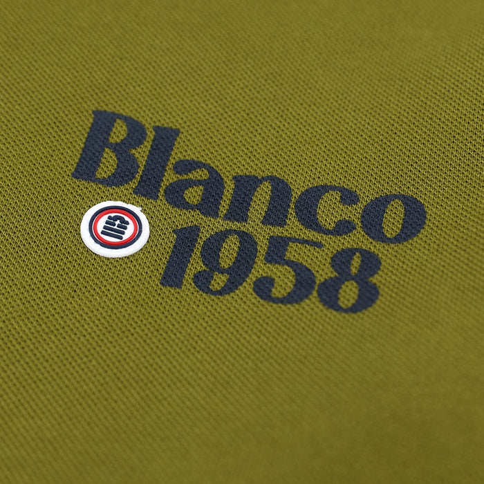 Polo manches longues coton piqué uni bronze Blanco 1958 homme serge blanco