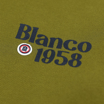 Polo manches longues coton piqué uni bronze Blanco 1958 homme serge blanco