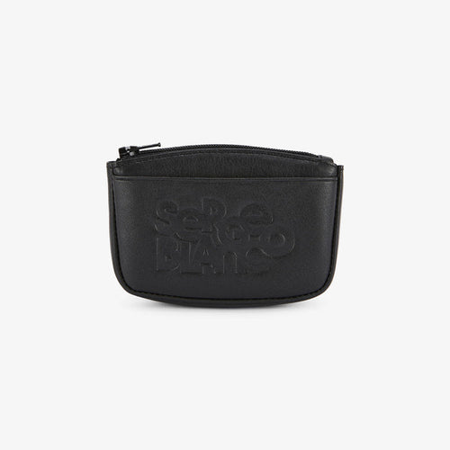 Porte-monnaie a zip en cuir avec logo embosse homme SERGE BLANCO