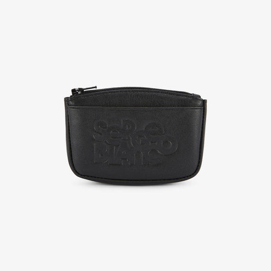 Porte-monnaie a zip en cuir avec logo embosse homme SERGE BLANCO