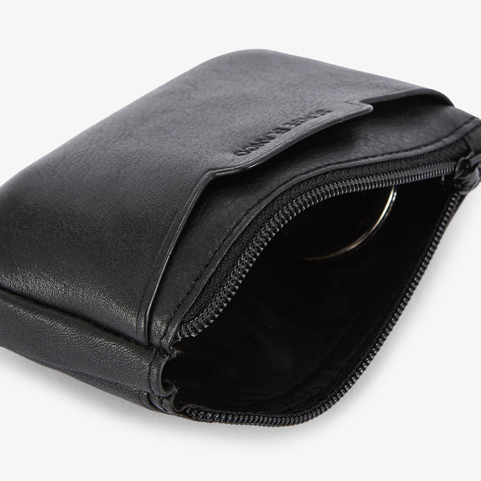 Porte-monnaie a zip en cuir avec logo embosse homme SERGE BLANCO