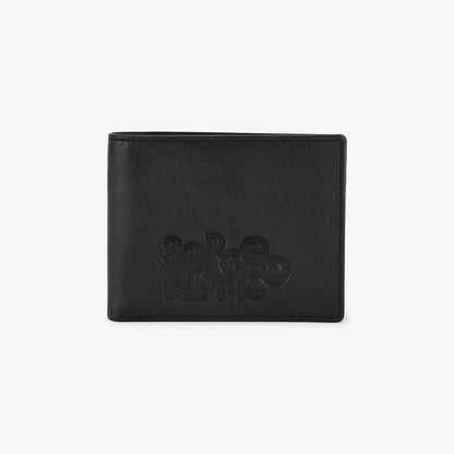 Portefeuille a rabat en cuir avec logo embosse noir homme SERGE BLANCO