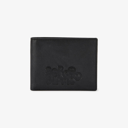 Portefeuille a rabat en cuir avec logo embosse noir homme SERGE BLANCO